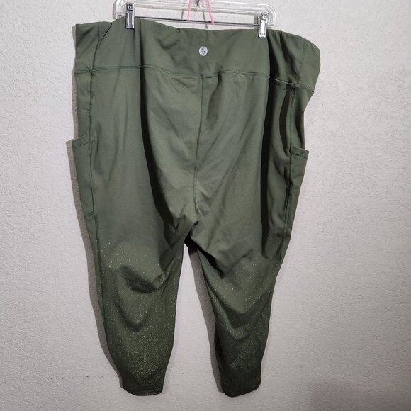 Torrid Active Leggings With Side Pockets Dots Plus Size 5 Olive Green - Picture 7 of 16
